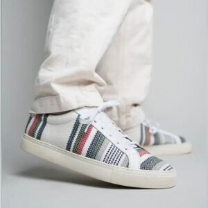 TAFT The Sneaker In Stripes 10 Men's Multi Stripe Fabric White Leather Casual
